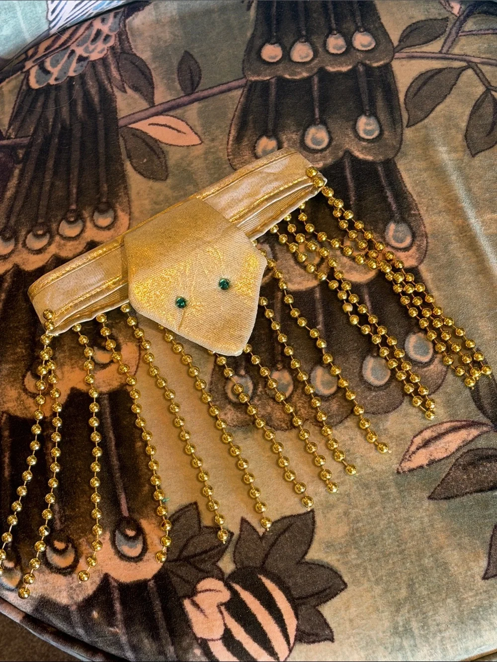 Cleopatra Gold Beaded Fringe Kids Headpiece or necklace - Metallic - Snake
